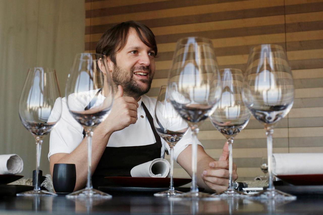 FILE PHOTO: Redzepi talks during an interview with Reuters at Noma at Mandarin Oriental Tokyo