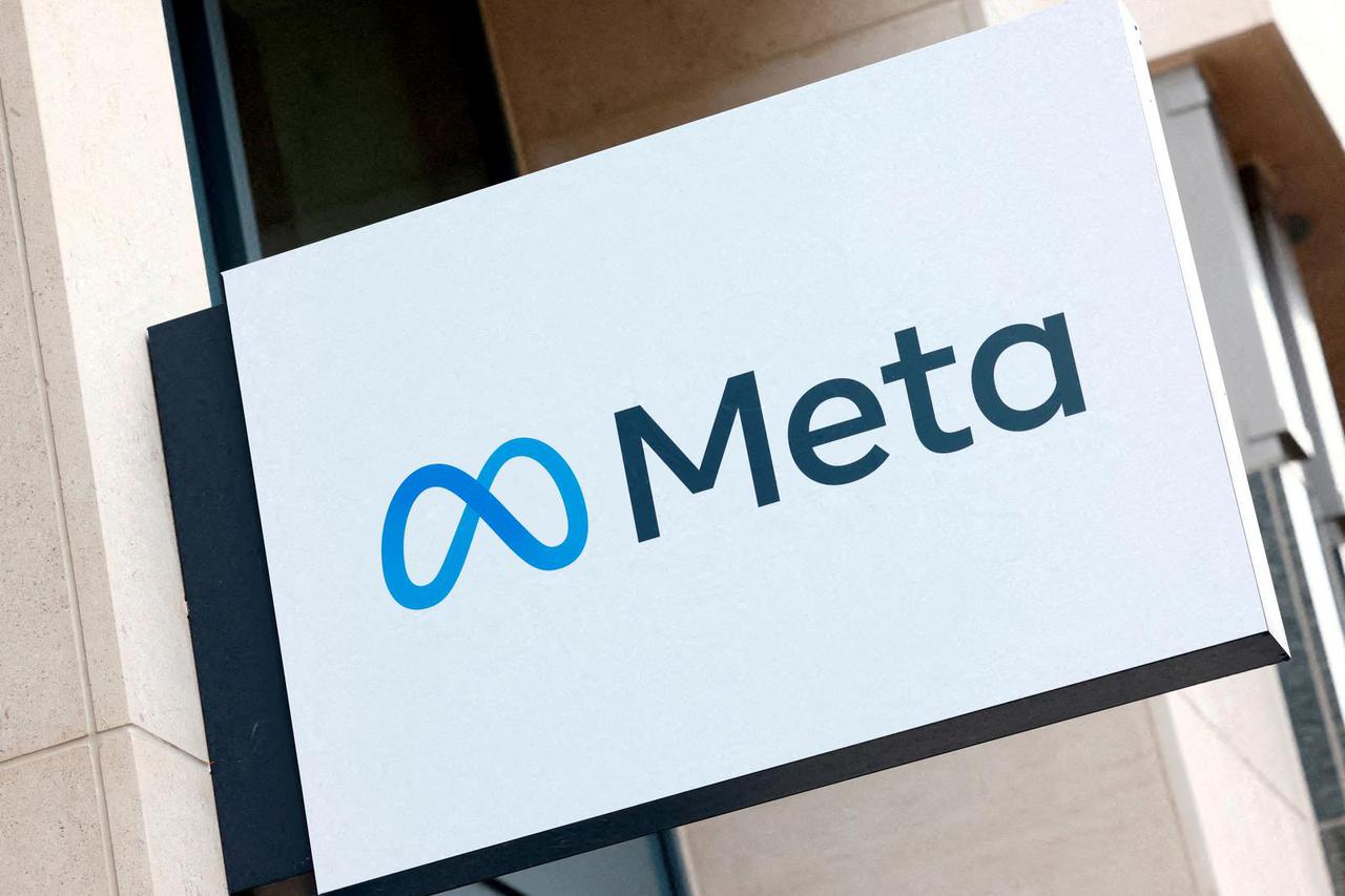 FILE PHOTO: The logo of Meta Platforms' business group is seen in Brussels