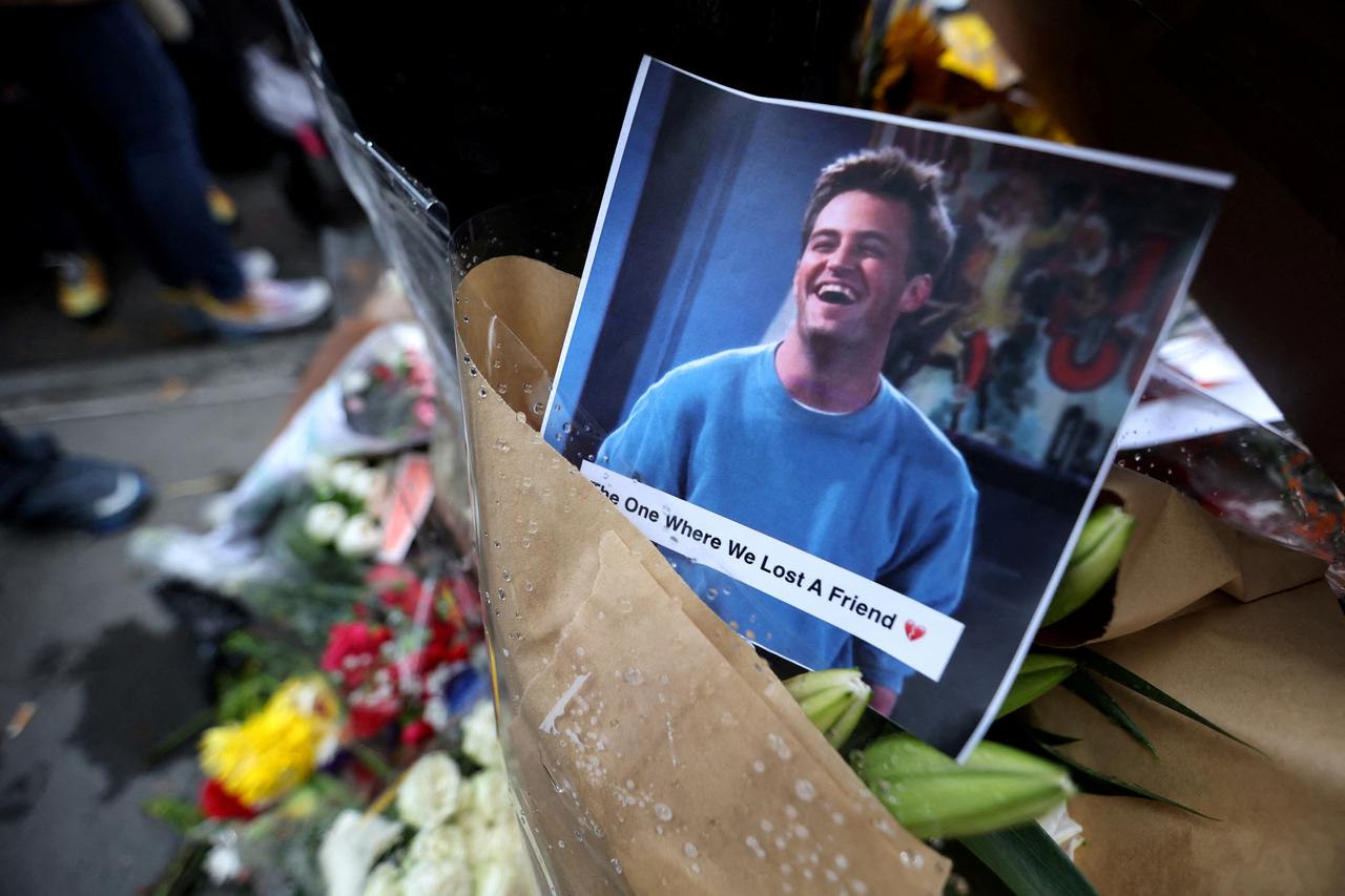 FILE PHOTO: Makeshift memorial for actor Matthew Perry in New York