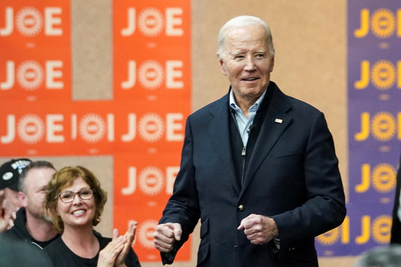 FILE PHOTO: U.S. President Biden visits autoworkers in the Detroit metro area