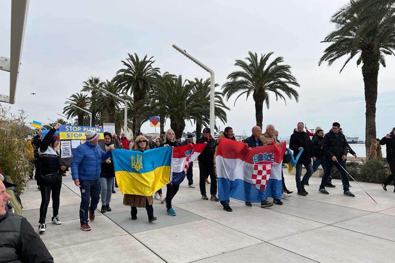 Prosvjed podrške Ukrajini u Splitu
