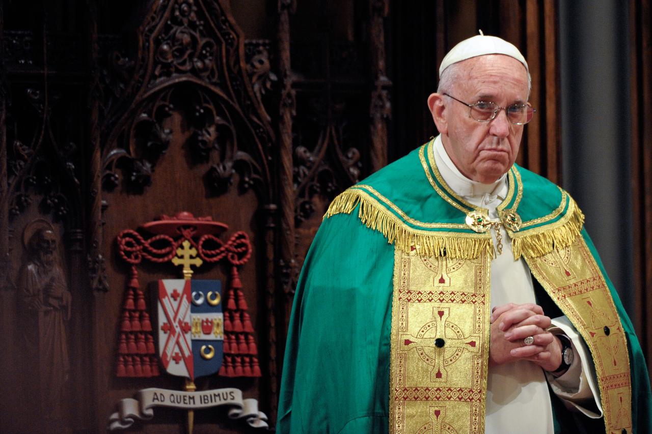 September 24 2015 : Pope Francis leads an evening prayer service at the St. Patrick's Cathedral in New York.in New York./IPA/PIXSELLPhoto: IPA/PIXSELL