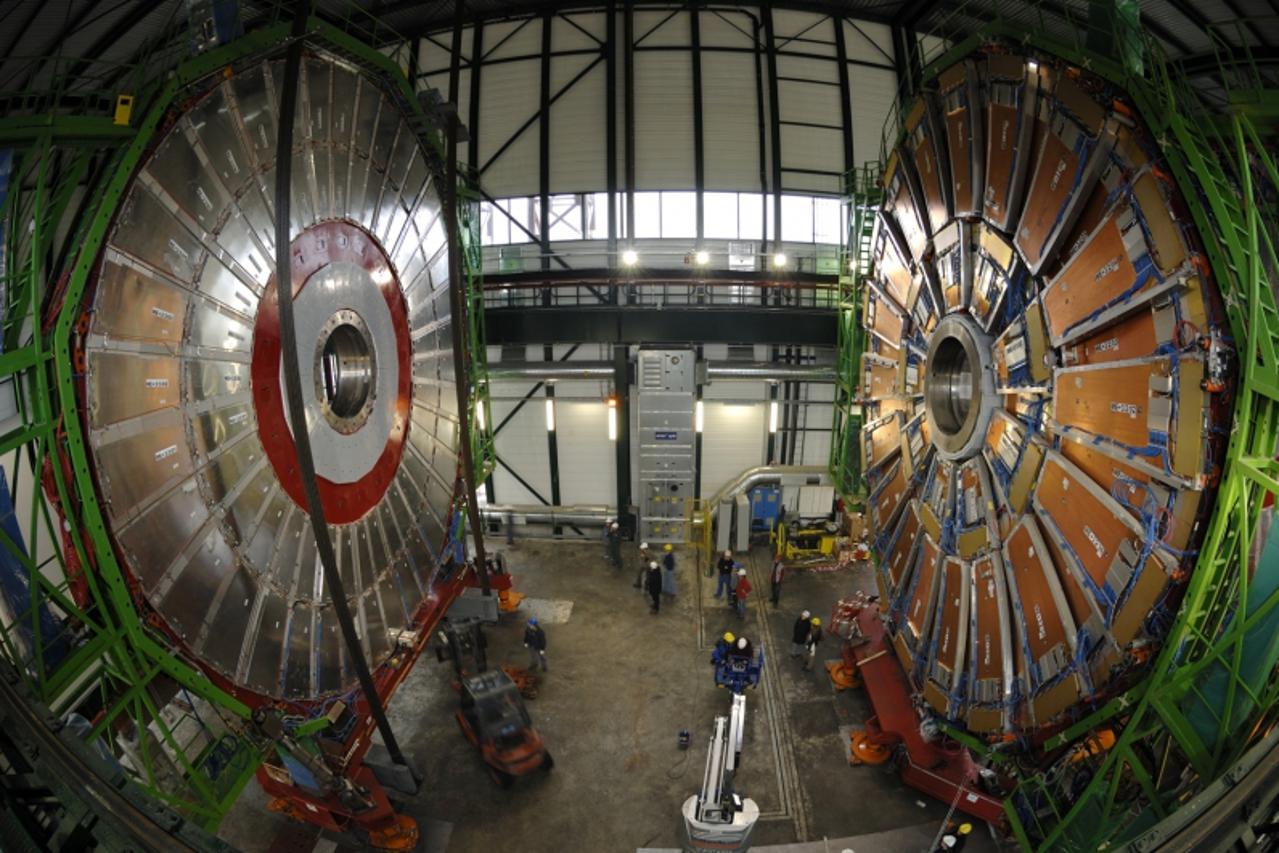 'Compact Muon Solenoid (CMS).Accelerator comprises over 1,000 powerful magnets occupying a subterranean tunnel that runs in a ring for 27km,built at Cern, on the Franco-Swiss border'