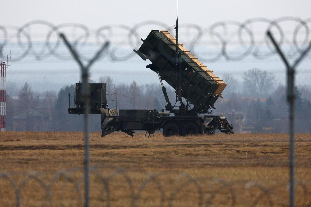 A U.S. Army MIM-104 Patriot system launcher is pictured at Rzeszow-Jasionka airport