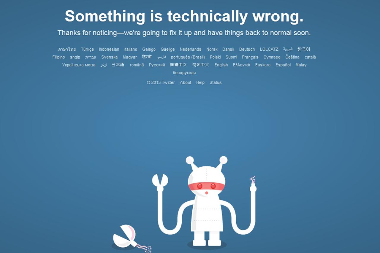 Twitter tehnički problem, portal