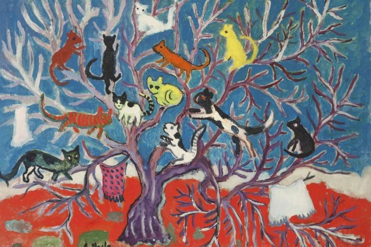 “Mačke” velikog slikara Antuna Masle iz 1955. godine. Slika je pristigla iz fundusa MMSU-a Rijeka