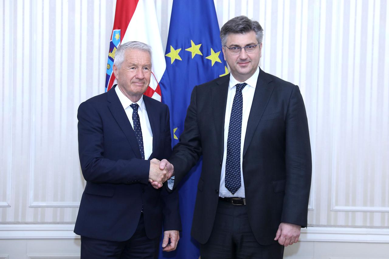 Andrej Plenković sastao se s glavnim tajnikom Vijeća Europe Thorbjoernom Jaglandom