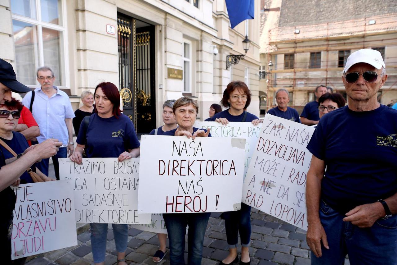 Prosvjed radnika tvrtke Meiso ispred Sabora