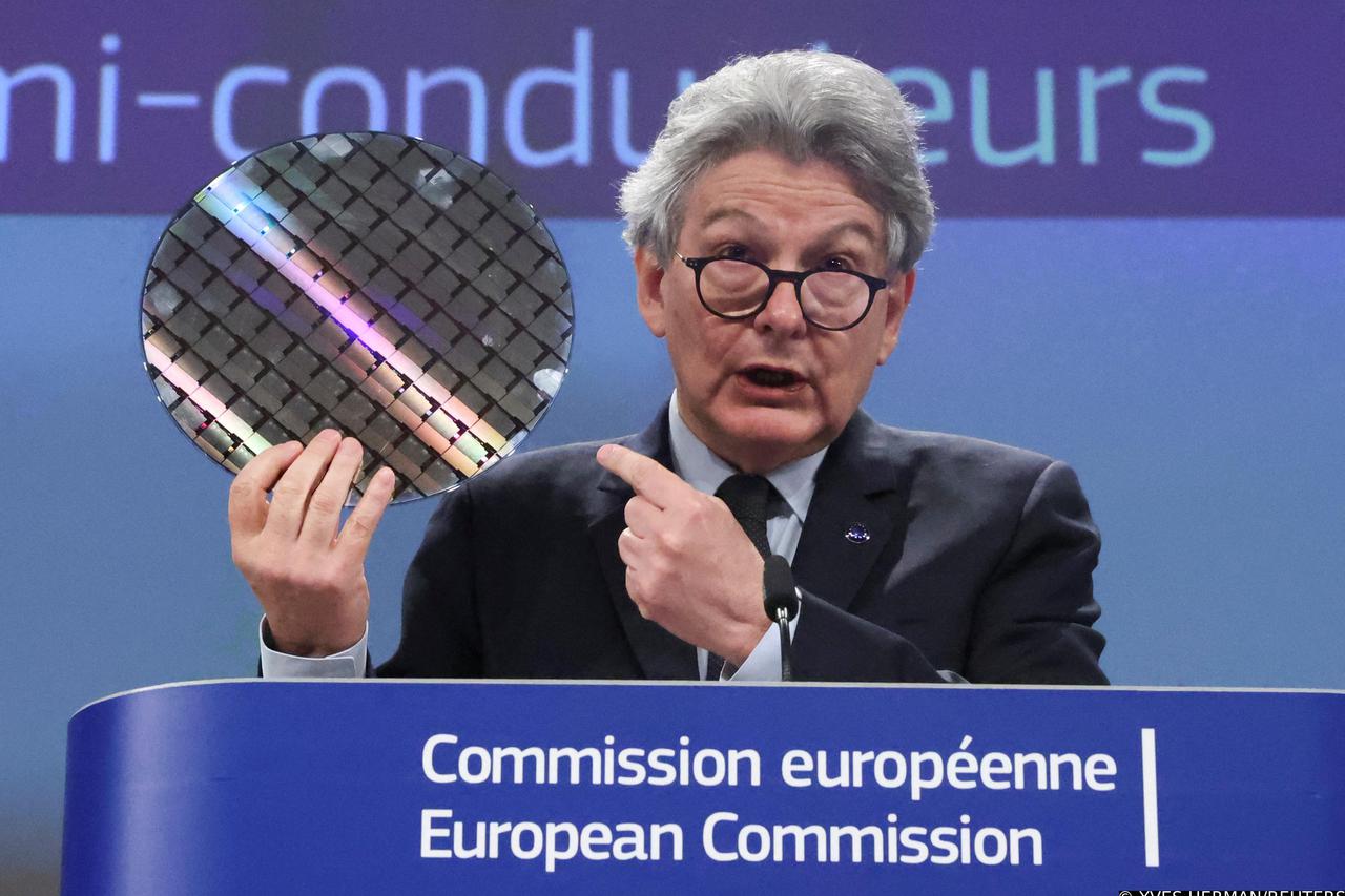 EU Commission news conference on chip industry in Brussels