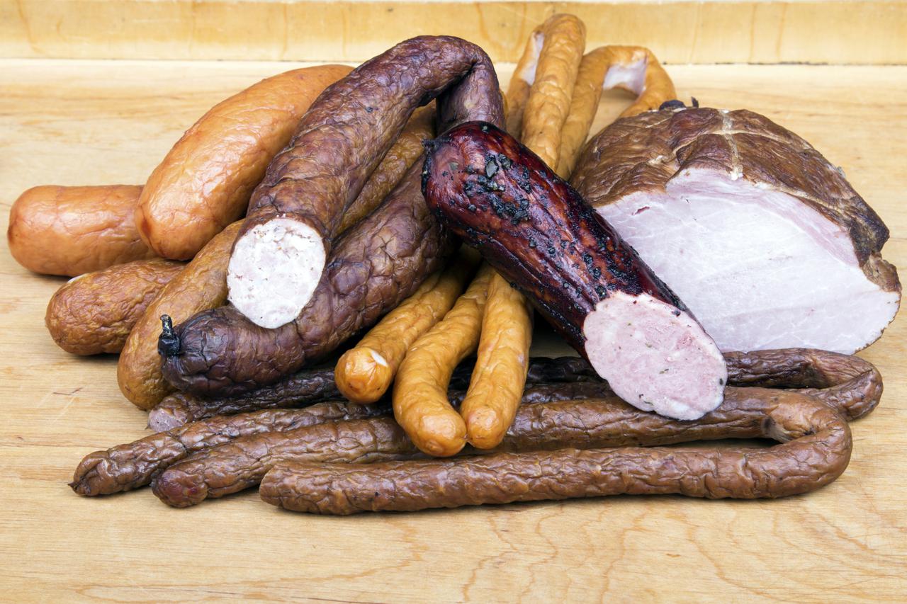 meat products on a wooden table