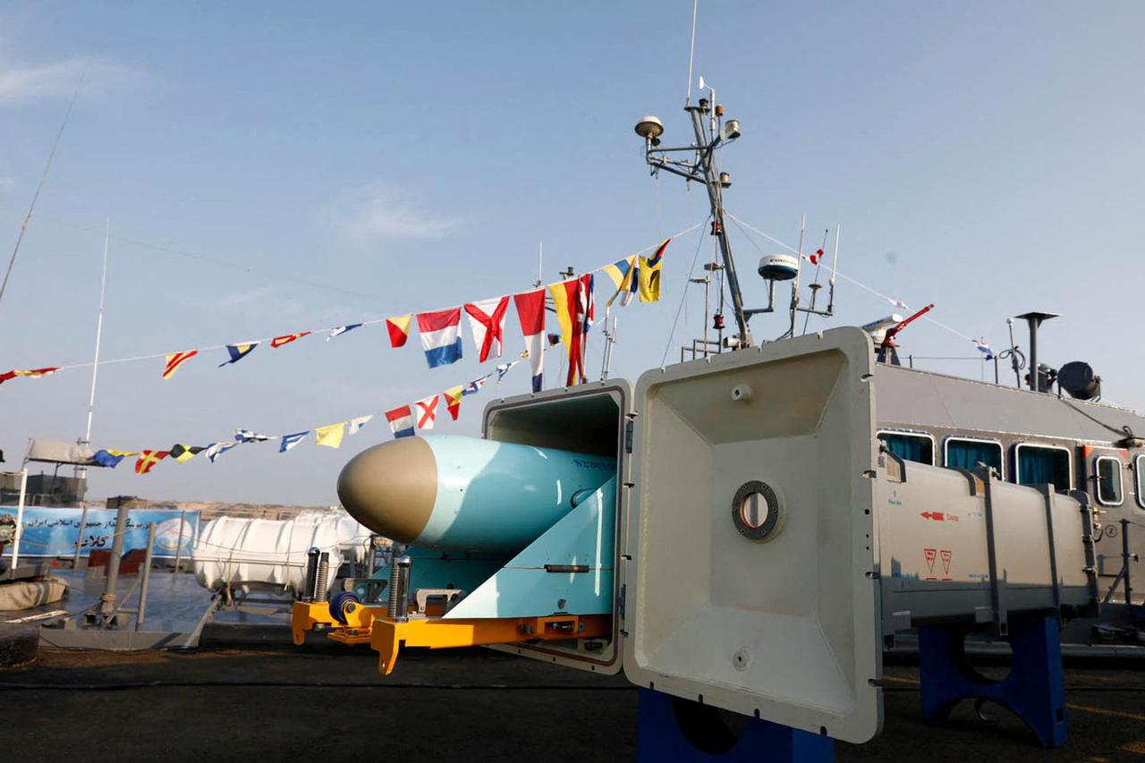 Iranian missile system unveiling ceremony at naval base in Konarak
