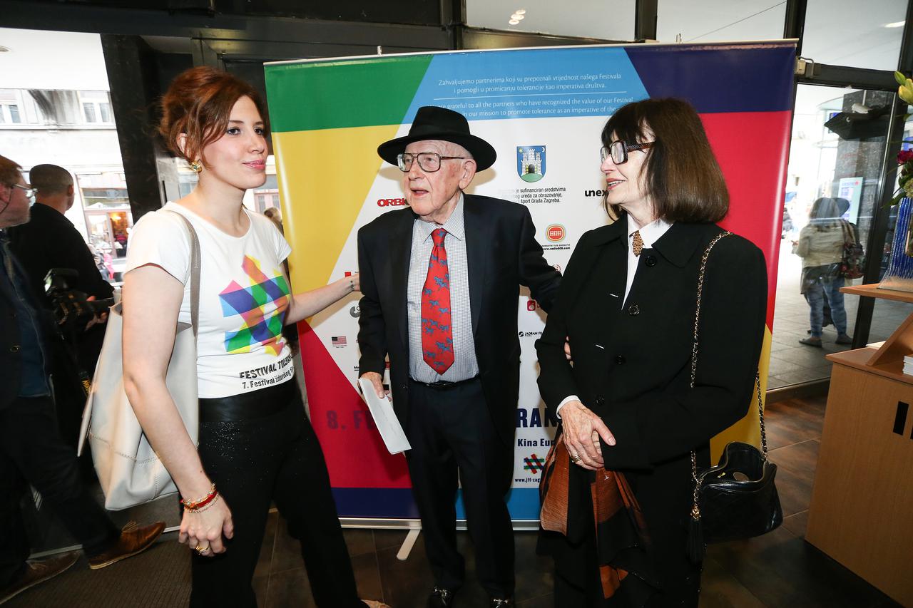 U kinu Europa otvoren 8. Festival tolerancije. Branko Lustig sa suprugom Mirjanom i kcerkom Sarom