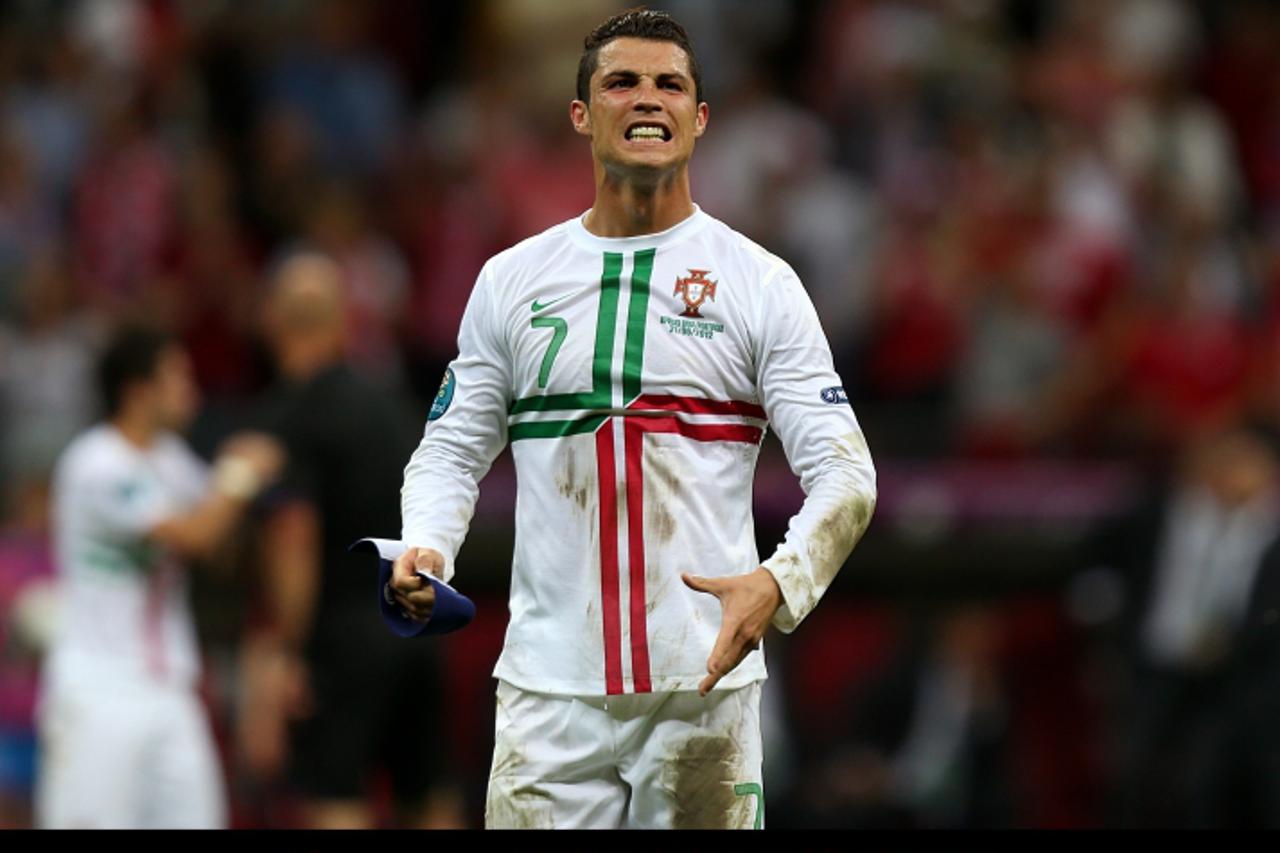 'Portugal\'s Cristiano Ronaldo celebrates his side\'s victory after the final whistle Photo: Press Association/Pixsell'