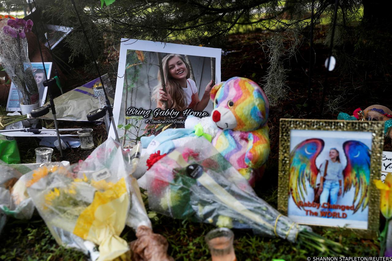 FILE PHOTO: A makeshift memorial for Gabby Petito is seen near City Hall in North Port, Florida