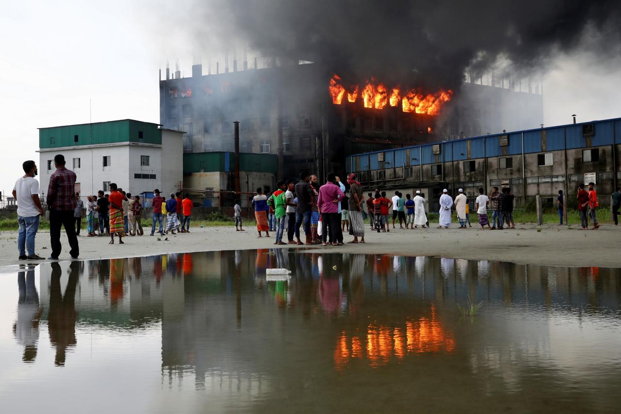 Fire at a factory on the outskirts of Dhaka