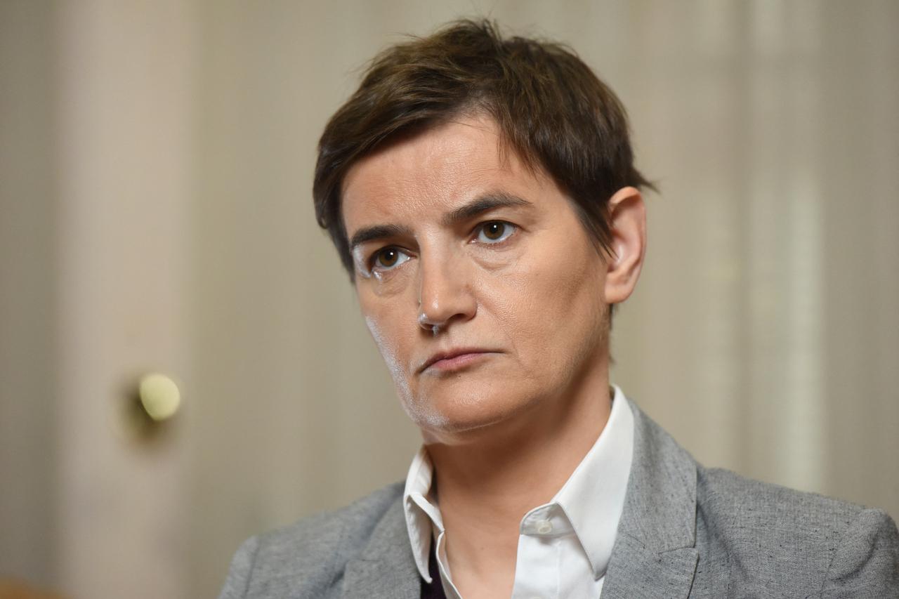FILE PHOTO: Serbian PM Ana Brnabic holds interview with Reuters, in Belgrade
