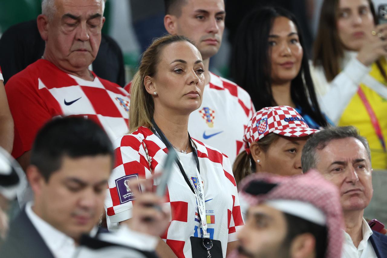 KATAR 2022 - Vanja Modrić, supruga Luke Modrića za vrijeme utakmice Hrvatska - Brazil 