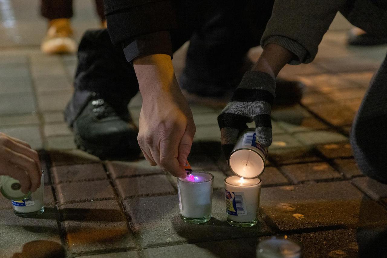 Vigil for victims of the California mass shooting in New York