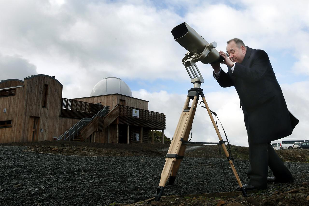 First Minister Alex Salmond during the official opening of The Scottish Dark Sky Observatory in Ayrshire, Scotland