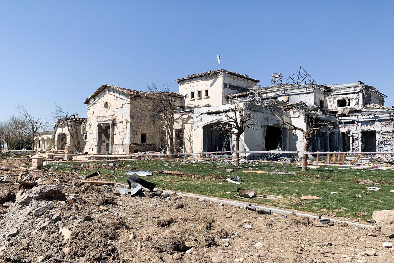 The house of Kurdish businessman Baz Karim Barzanji, whose house was damaged by an Iranian ballistic missile attack in Erbil