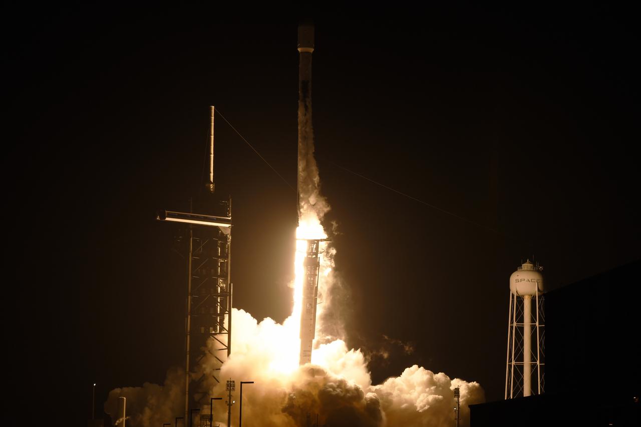 A SpaceX Falcon 9 rocket lifts off on the IM-1 mission with the Nova-C moon lander built and owned by Intuitive Machines from the Kennedy Space Center in Cape Canaveral