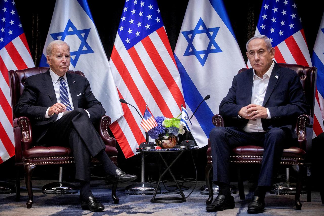 FILE PHOTO: U.S. President Joe Biden meets Israeli Prime Minister Benjamin Netanyahu in Tel Aviv