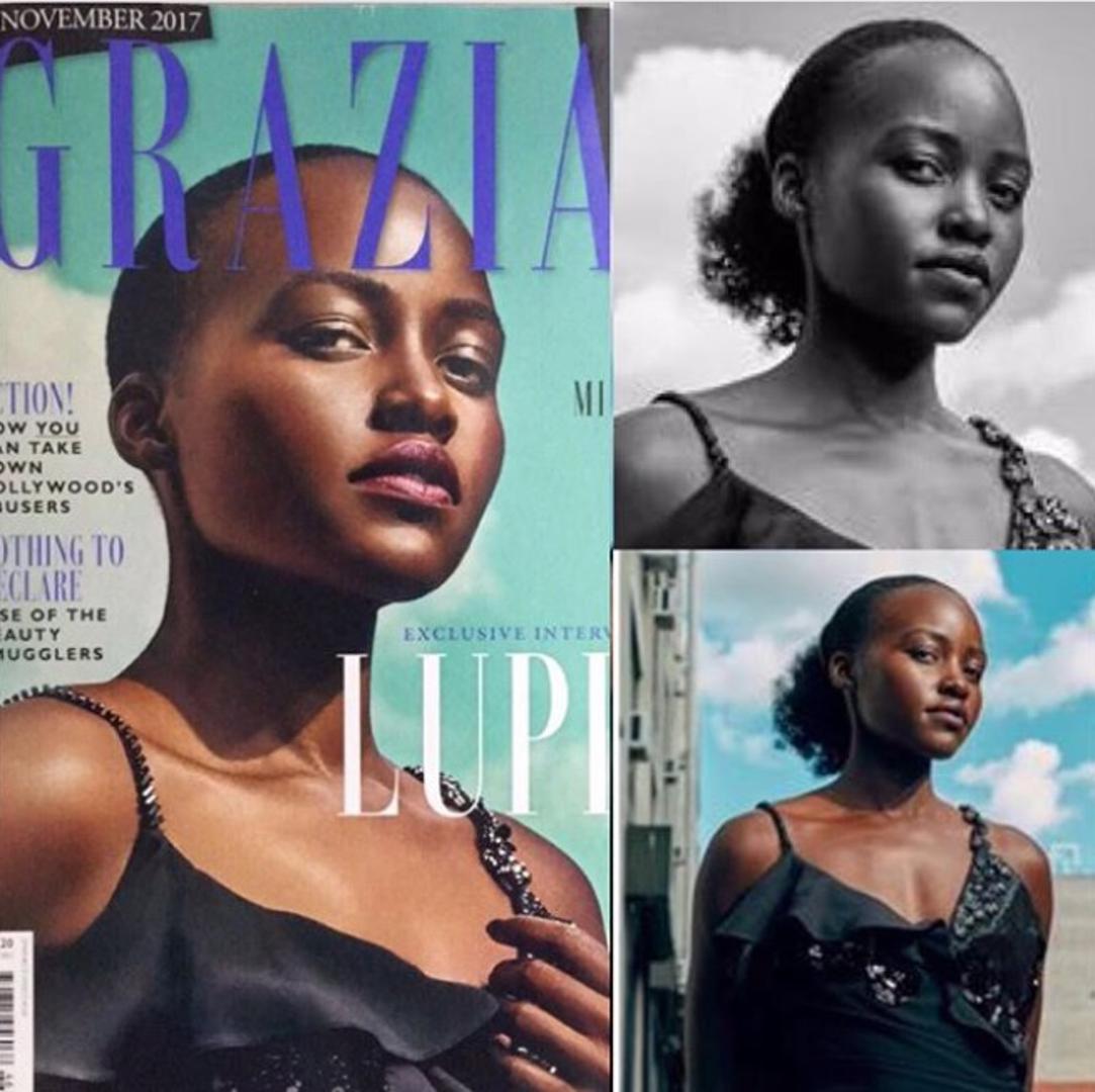 Lupita Nyong bila je šokirana kad je vidjela kakva je njena fotografija objavljena na naslovnici britanskog izdanja Grazie. Naime kosa joj  na toj fotki zaglađena i izgledao kao da je ima obrijanu glavu. Lupita je poludjela i pokazala je originalnu fotografiju sa snimanja na kojoj  se vidi da joj je kosa vezana u rep. 