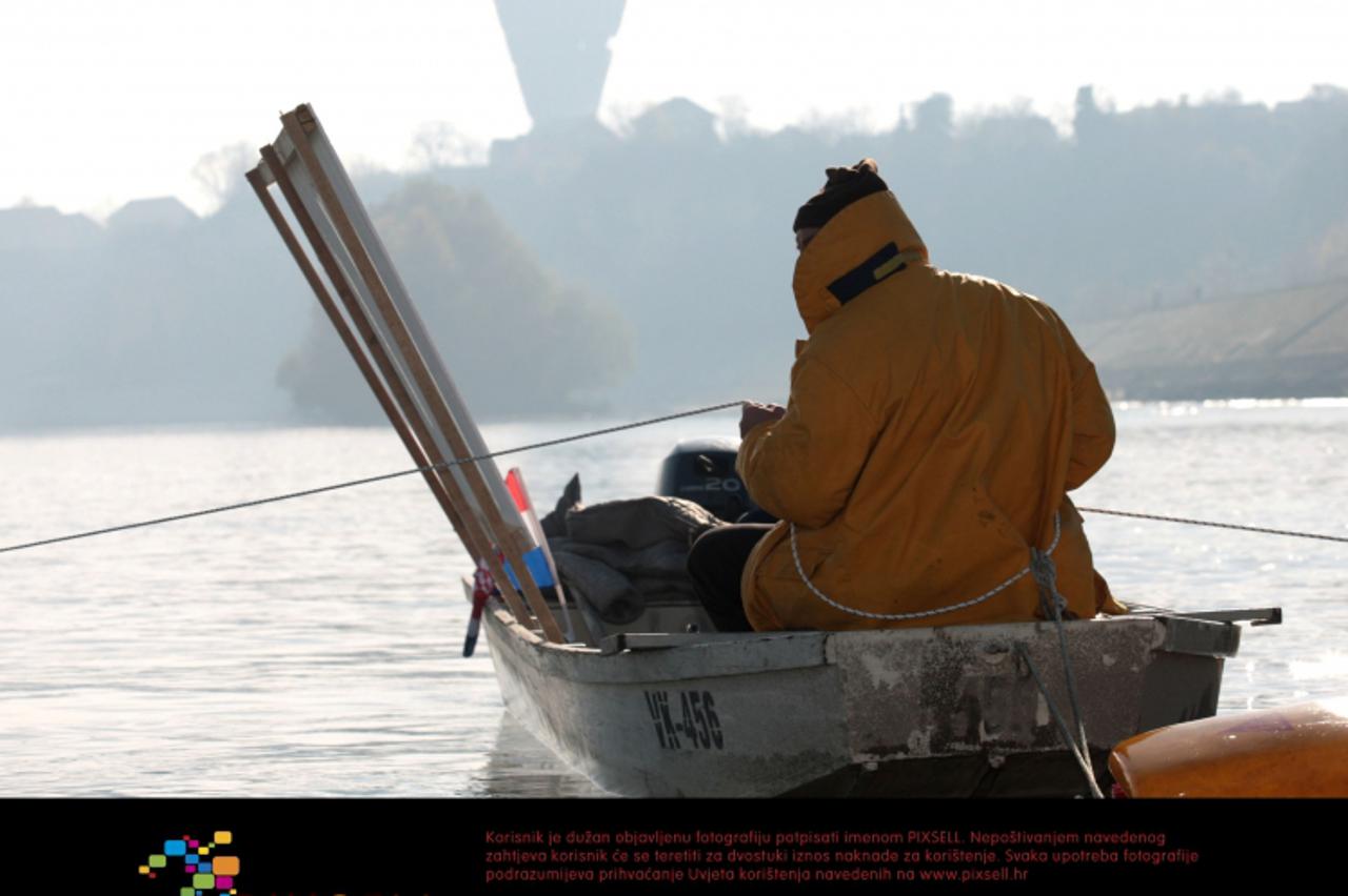 '25.11.2009., Vukovar - Profesionalni ribari prosvjedovali protiv razlicitog tumacenja gospodarskog ribolova blokadom hrvatske strane Dunava Photo: Krunoslav Petric/PIXSELL'