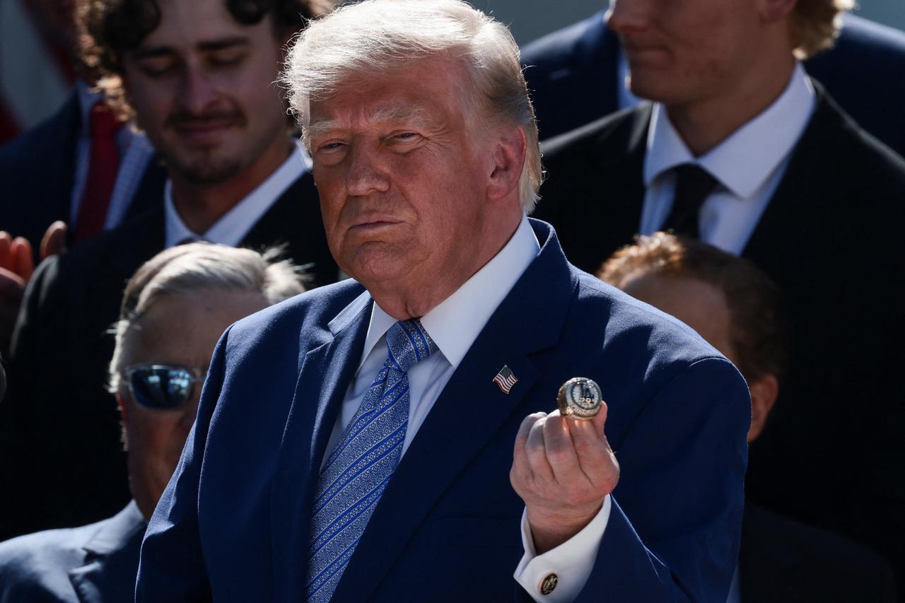 U.S. President Trump hosts a reception for the reigning MLB World Series champion Los Angeles Dodgers, at the White House