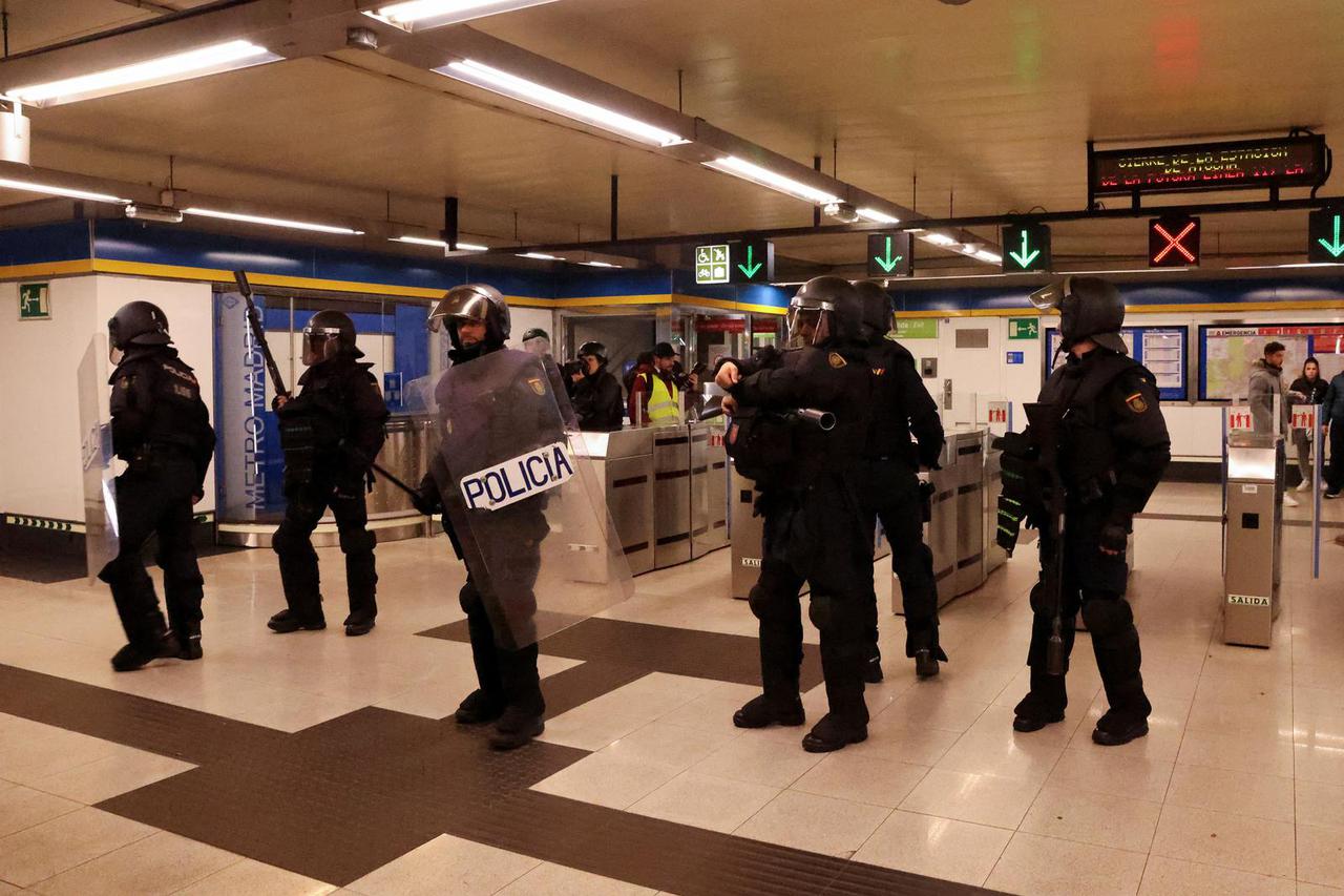 Protest after Spain's socialists reached a deal with the Catalan separatist Junts party for government support, in Madrid