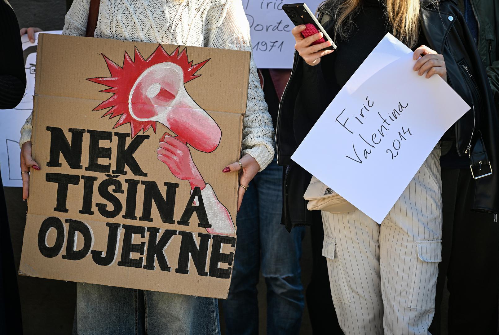 01.11.2025., Zagreb  - Prosvjed ispred Veleposlanstva Republike Srbije na godisnjicu pada nadstresnice u Novom Sadu Photo: Josip Regovic/PIXSELL