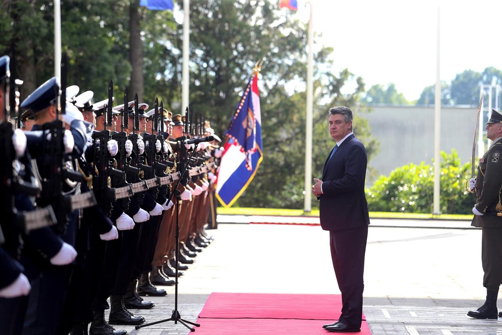 28.05.2020., Zagreb - Predsjednik Republike i vrhovni zapovjednik Oruzanih snaga Republike Hrvatske Zoran Milanovic uprilicio je svecani prijam u prigodi obiljezavanja Dana hrvatske vojske i Dana hrvatske kopnene vojske. 
Photo: Dalibor Urukalovic/PIXSELL