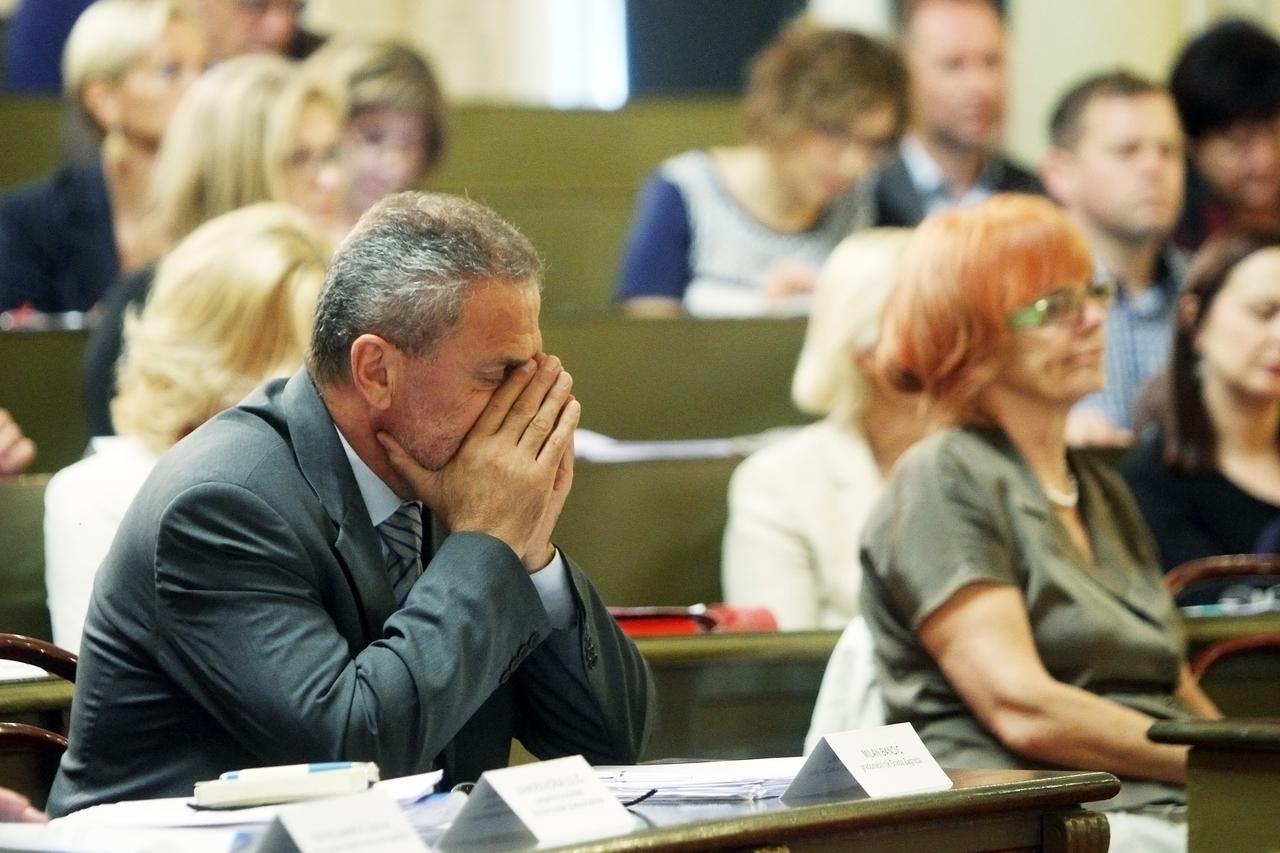 28.07.2015., Stara gradska vijecnica, Zagreb - 31. sjednica nastavljena raspravom o Prijedlogu odluke o izmjenama i dopunama Proracuna Grada Zagreba 2015. Milan Bandic.  Photo: Goran Jakus/PIXSELL