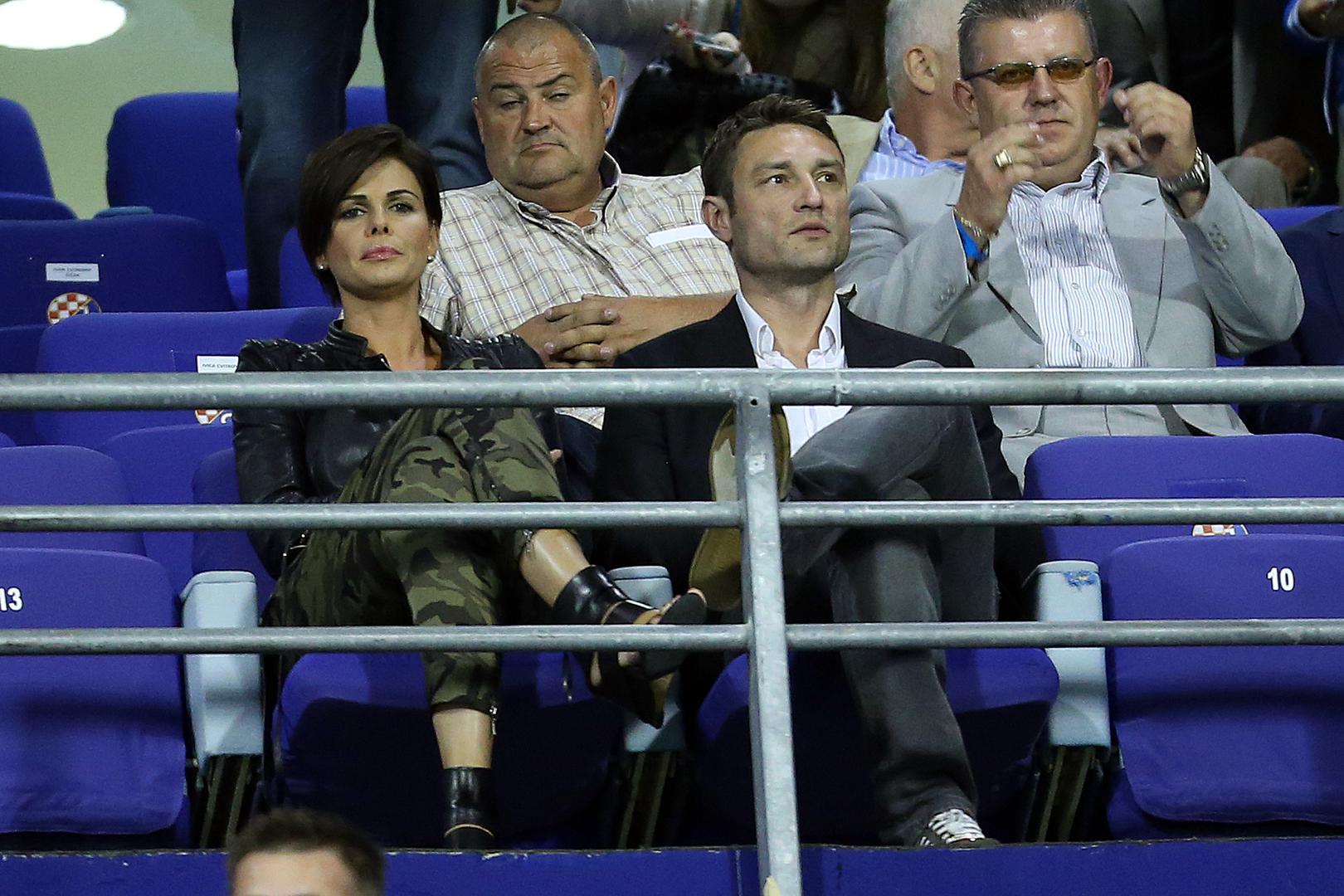 28.08.2014., stadion u Maksimiru, Zagreb - Uzvratna utakmica kvalifikacija za Europsku ligu, GNK Dinamo - FC Petrolul. Robert i Anica Kovac. "nPhoto: Goran Stanzl/PIXSELL