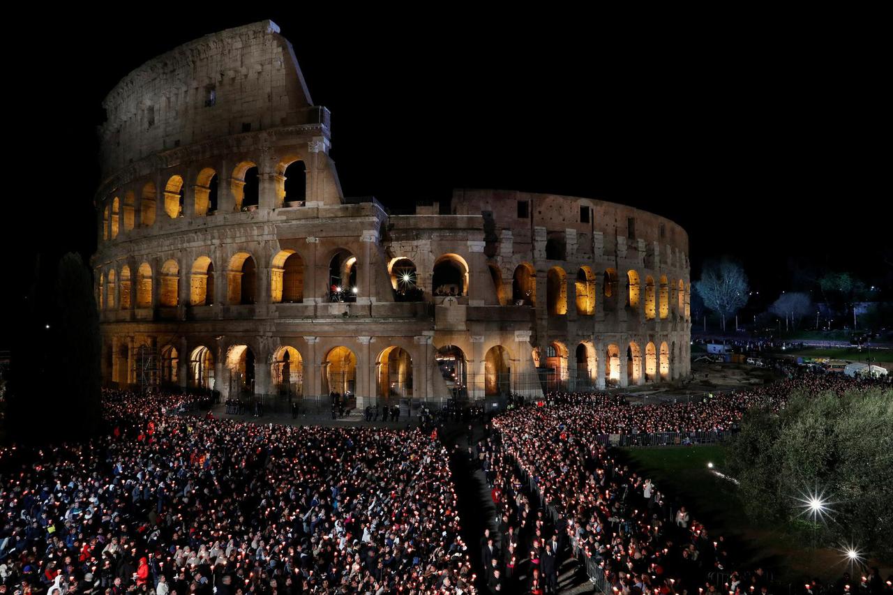 Pope Francis presides the Good Friday Passion of the Lord service at the Vatican