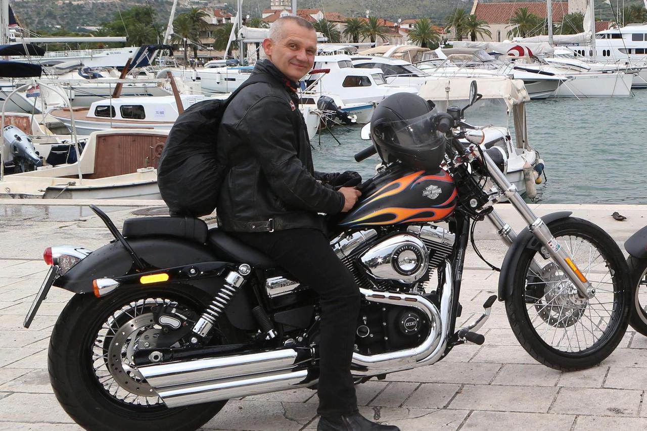 17.06.2015., Trogir - Ekipa Harley Davidsona na svojem putovanju kroz Hrvatsku nasla se jutros u Trogiru gdje im se pridruzio Mario Zorko. Photo: Ivo Cagalj/PIXSELL