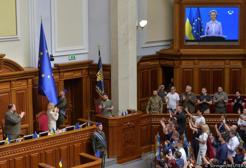 European Commission President von der Leyen addresses Ukrainian lawmakers in Kyiv
