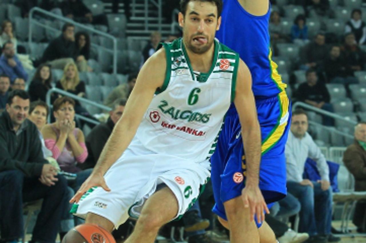 '16.11.2011., Arena Zagreb, Zagreb - Euroliga, 5. kolo, kosarkaska utakmica izmedju KK Zagreb i Zalgirisa. Marko Popovic. Photo: Antonio Bronic/PIXSELL'