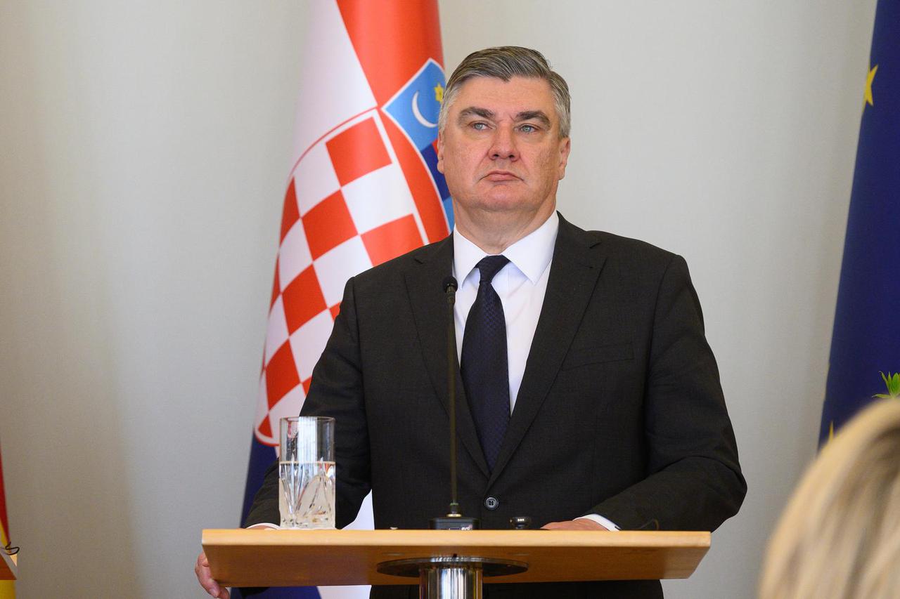 Zagreb: Izjave za medije predsjednice Sjeverne Makedonije Gordane Siljanovske-Davkove i Zorana Milanovića