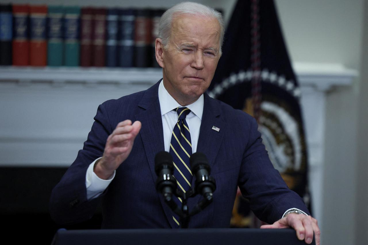 U.S. President Joe Biden announces actions against Russia for its war in Ukraine, at the White House in Washington
