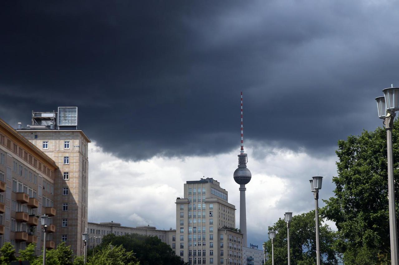 Dark rain clouds over Berlin