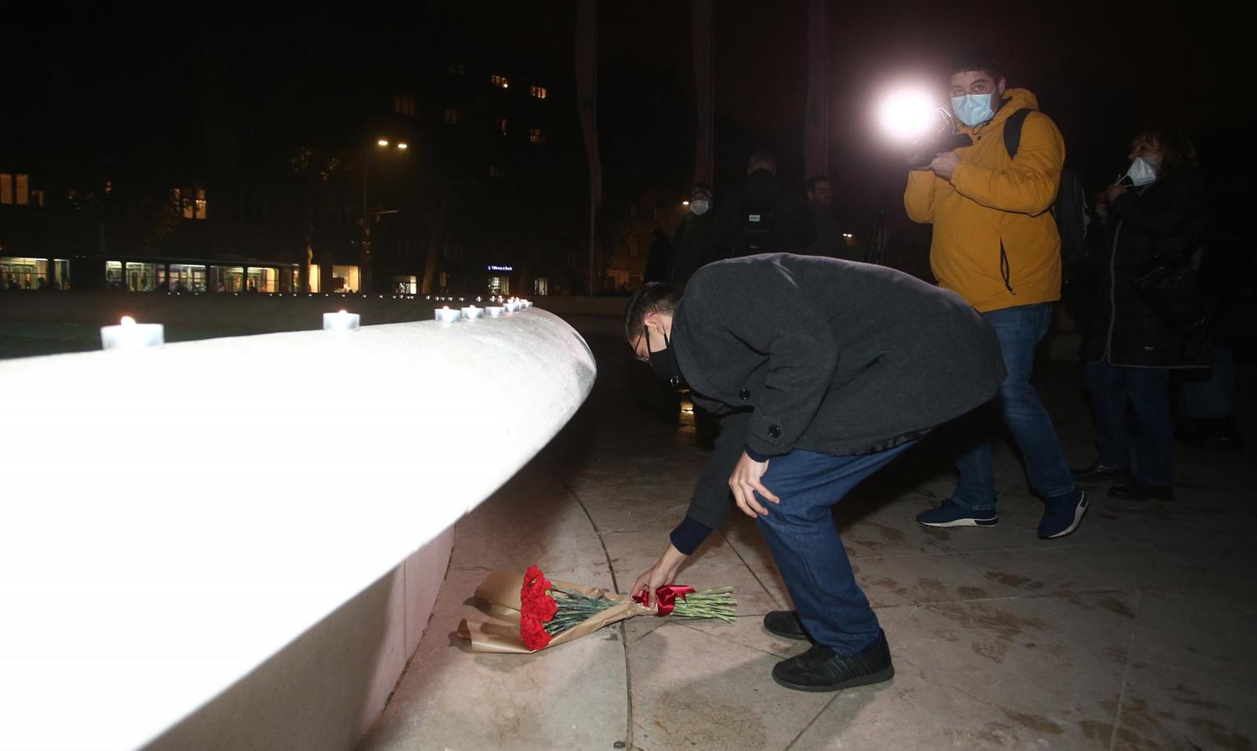 09.11.2020., Zagreb -  Antifasisticka liga RH organizirala skup sjecanja na Kristalnu noc.
Photo: Matija Habljak/PIXSELL