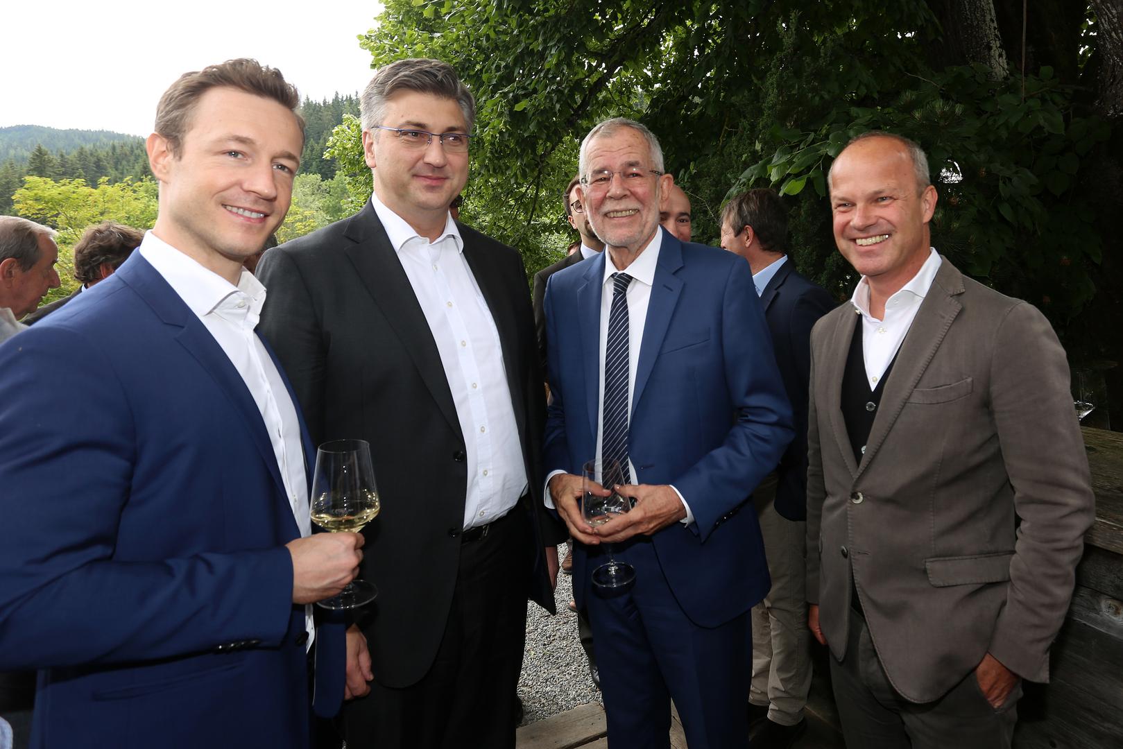 Premijer Plenković s austrijskim predsjednikom Van der Bellenom i šefom Styria Grupe Mairom