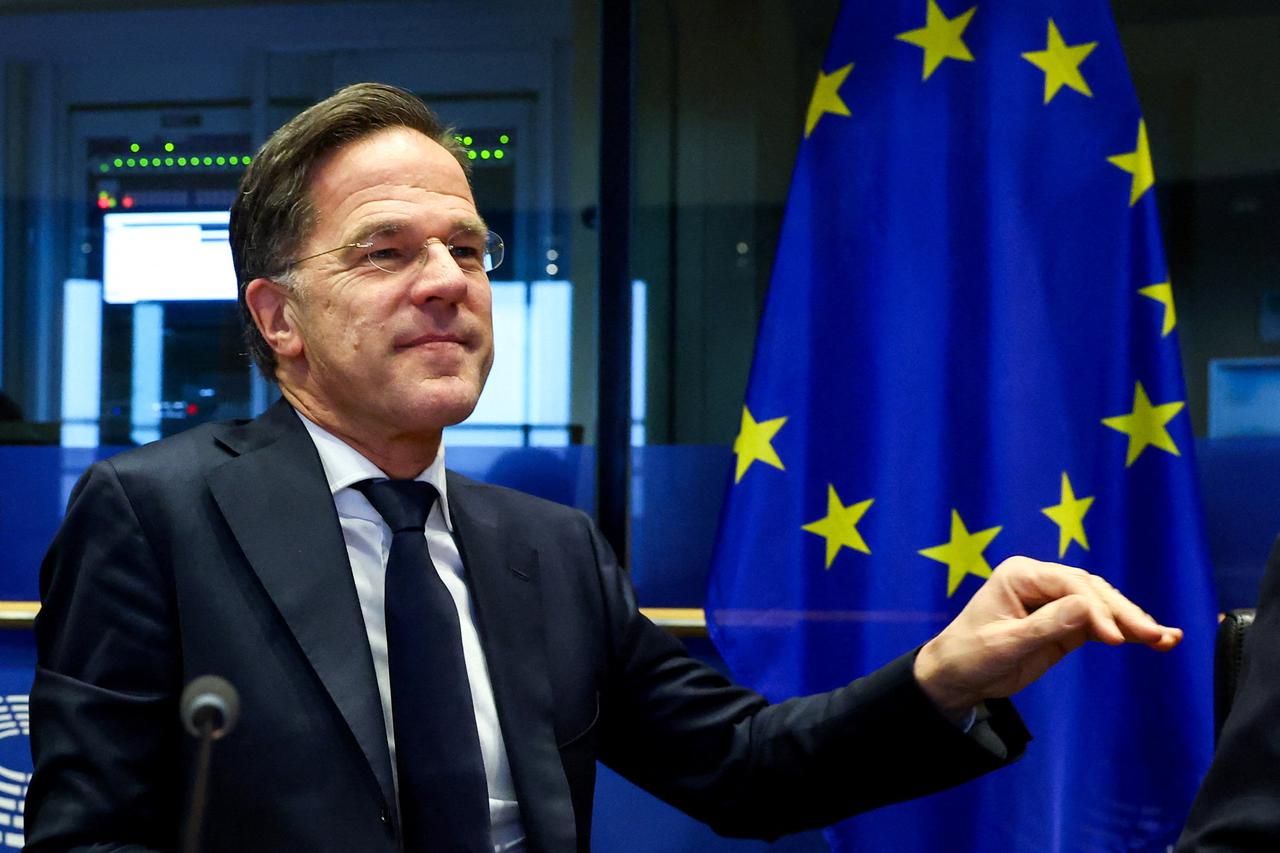NATO's Rutte speaks at the European Parliament in Brussels