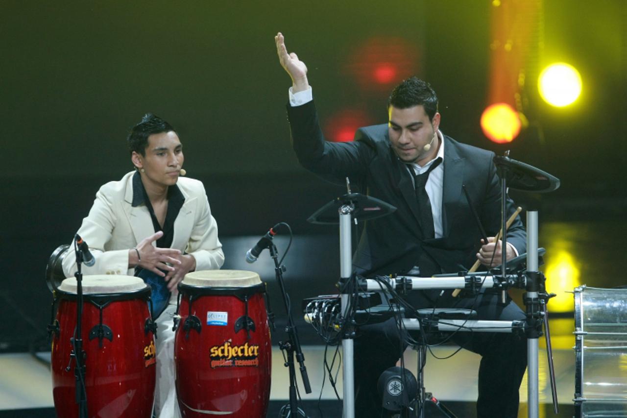 '12.11.2010., Jadran film, studio 2, Zagreb - Druga polufinalna emisija Supertalenta, showa Nove TV. Bend Skandal - Almedin i Burhan Huseini. Photo: Sanjin Strukic/PIXSELL'