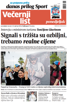 Večernji list naslovnica