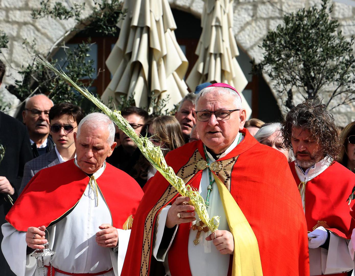 U evanđelju po Ivanu piše: "Ne boj se, kćeri Sionska! Evo, kralj tvoj dolazi jašuć' na mladetu magaričinu". U spomenutom se evanđelju aludira na starozavjetni tekst iz Knjige Zaharijine u kojoj se "kćerima sionskim i jeruzalemskim" poručuje: "Tvoj kralj se evo tebi vraća: pravičan je i pobjedonosan (...). On će istrijebit' kola iz Efrajima i konje iz Jeruzalema; on će istrijebit' luk ubojni. On će navijestit' mir narodima!"