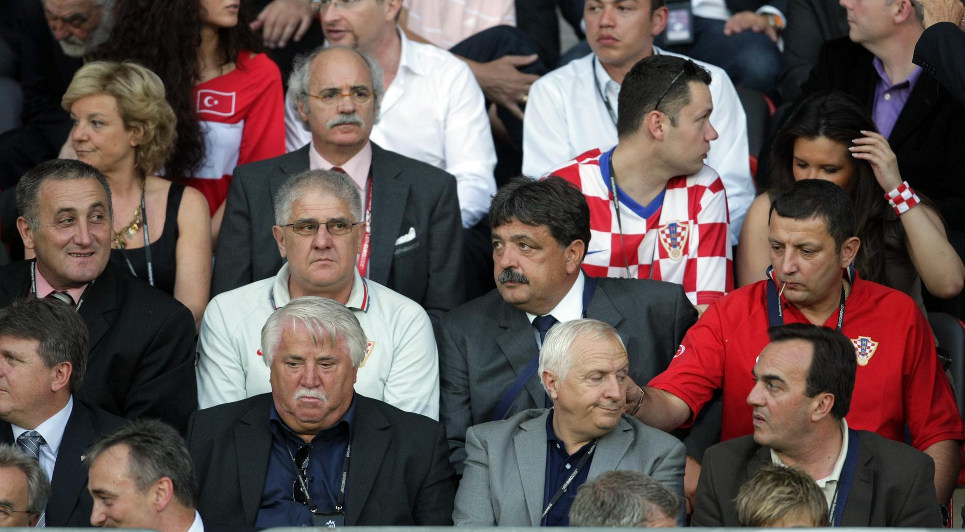 20.06.2008., stadion Ernst Happel, Bec, Austrija - Cetvrfinalna utakmica izmedju Hrvatske i Turske reprezentacije. Hrvatska je usla u cetvrfinale pobjedama nad Austrijom, Poljskom i Njemackom, te je osvojila maksimalan broj bodova u skupini B. Ante Vucemilovic Simunovic, Zeljko Siric, Djuro Brodarac, Ante Kulusic."nPhoto: Sanjin Strukic/PIXSELL
