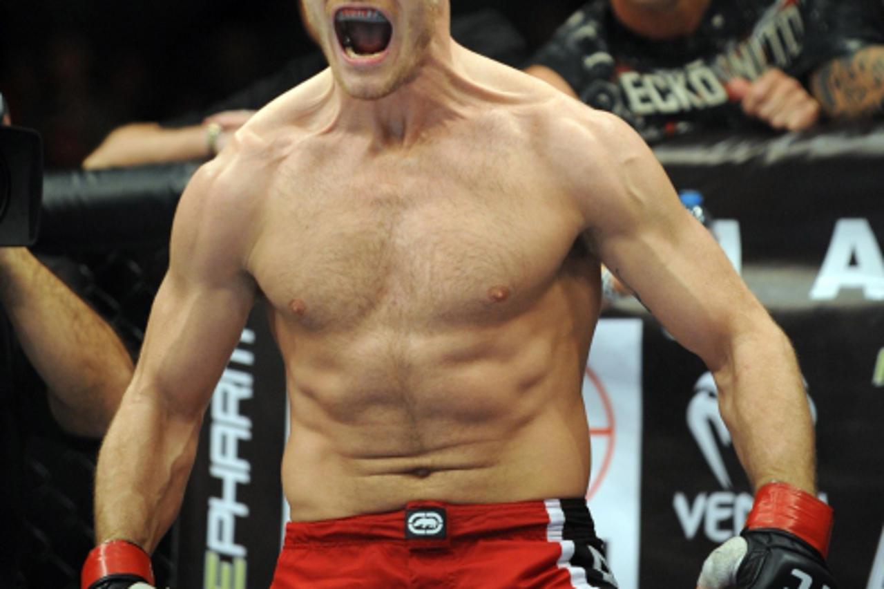 'WORLD RIGHTS  The Ultimate Fighting Championships UFC 105 at the Manchester News Arena, Manchester, UK. 14/11/2009  Pictured is winner Michael Bisping entering the arena of Manchester, UK he was figh