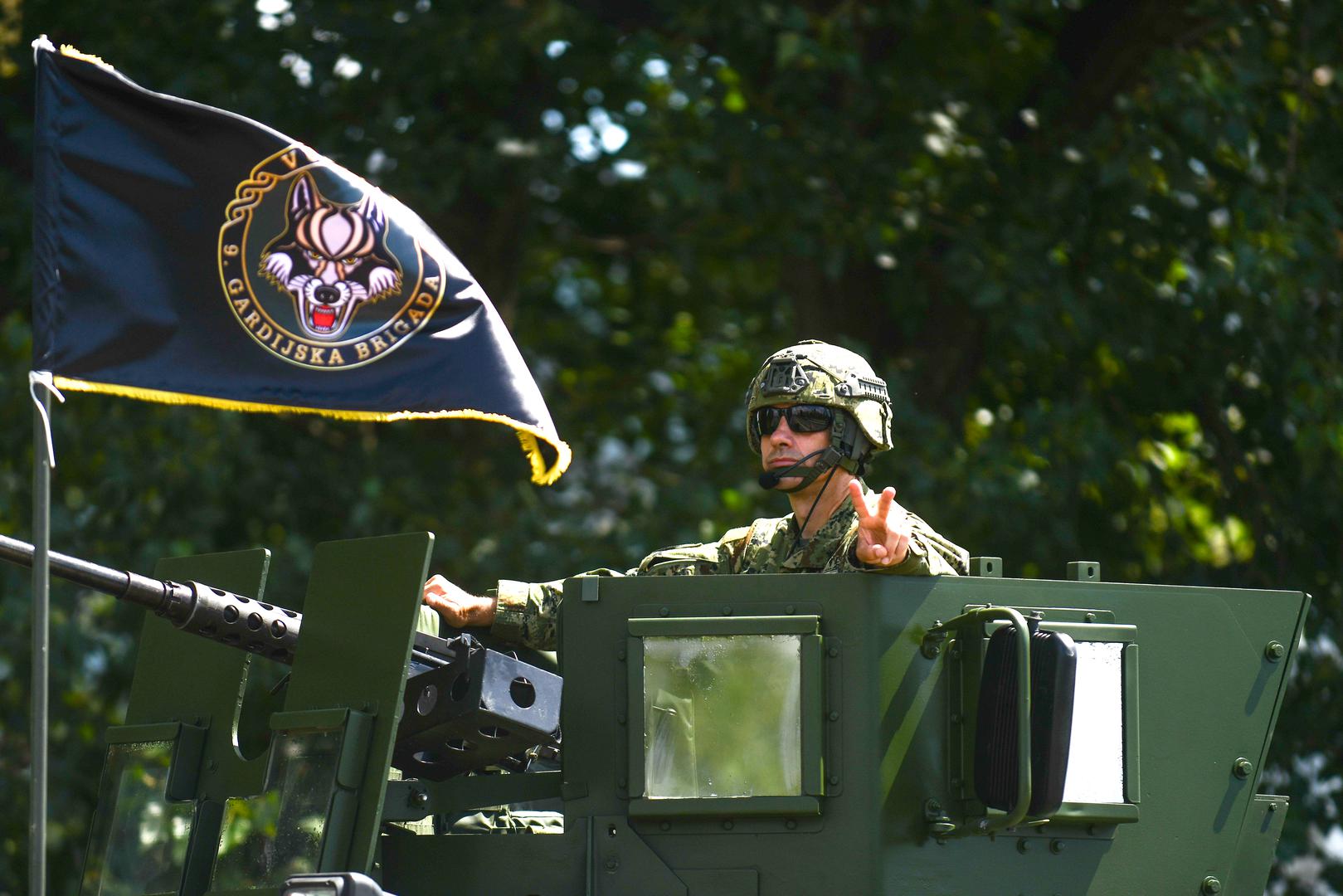 31.07.2025., Zagreb - Izlazak vozila mehaniziranog i motoriziranog postroja mimohoda iz vojarne "1. gardijske brigade Tigrovi - Croatia".  Photo: Josip Miskovic/PIXSELL